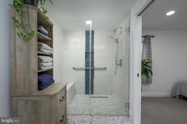 a bathroom with a shower