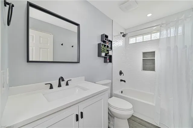 a living room with furniture