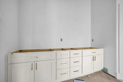 a view of cabinets with window