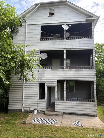 a view of a house with a balcony