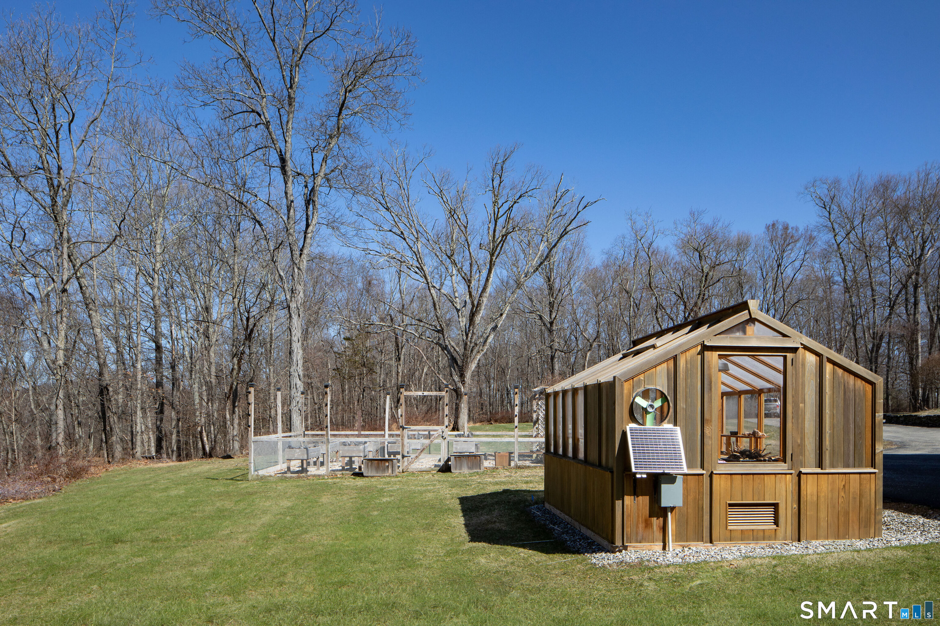 27 Smoke Ridge Drive Sherman, CT 06784 - Photo 36 of 40 If gardeing is your thing then the raised beds and greenhouse are in place and ready for you to enjoy.