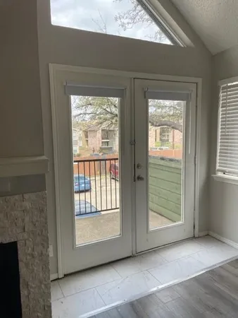 a kitchen with a stove and a microwave