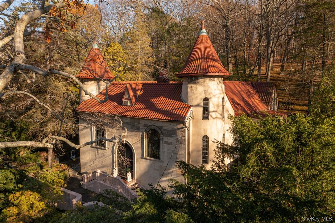 16 Lewis Road Irvington, NY 10533 - Photo 1 of 50 a aerial view of a house with a yard and fountain