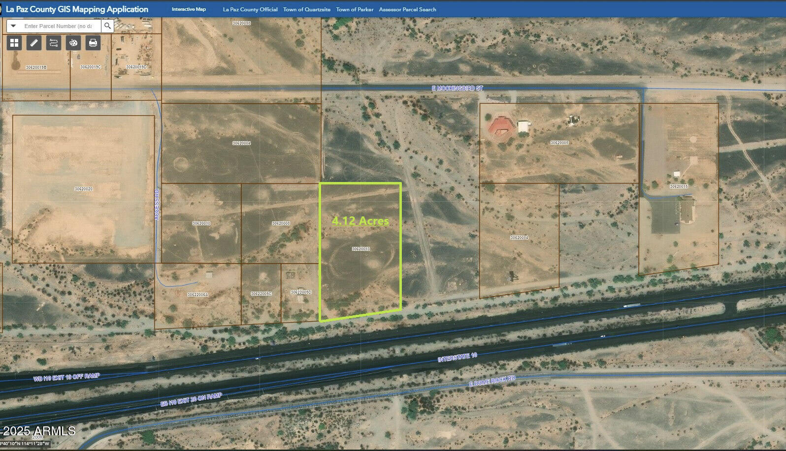 3205 Mockingbird Street Quartzsite, AZ 85346 - Photo 2 of 13 42-County GIS Map