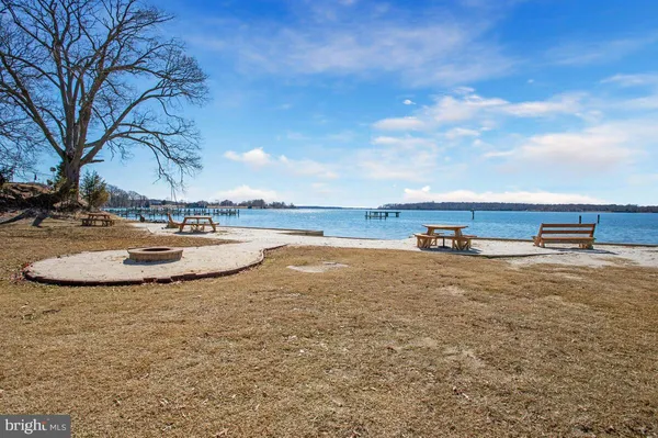 a view of a lake with outdoor space