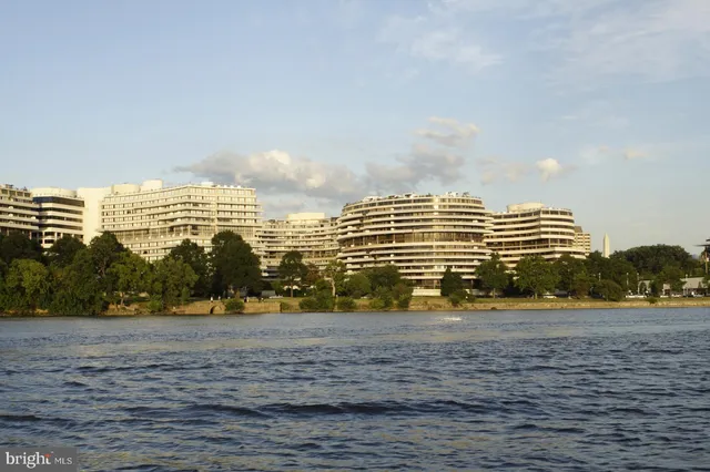 a front view of a multi story building