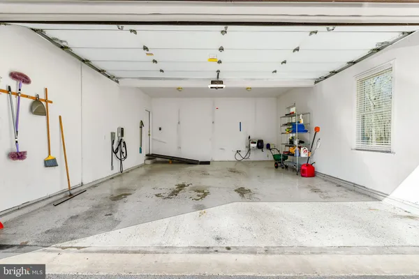 a storage room with and a garage