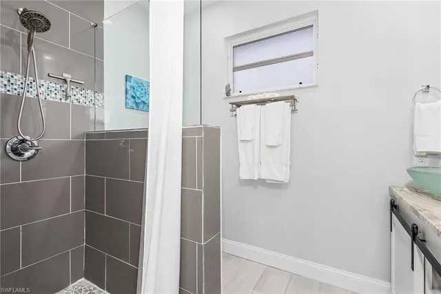 a bathroom with a shower