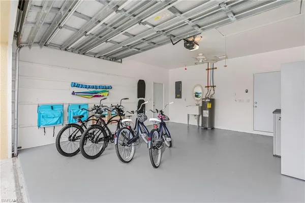 a view of bike storage and utility room