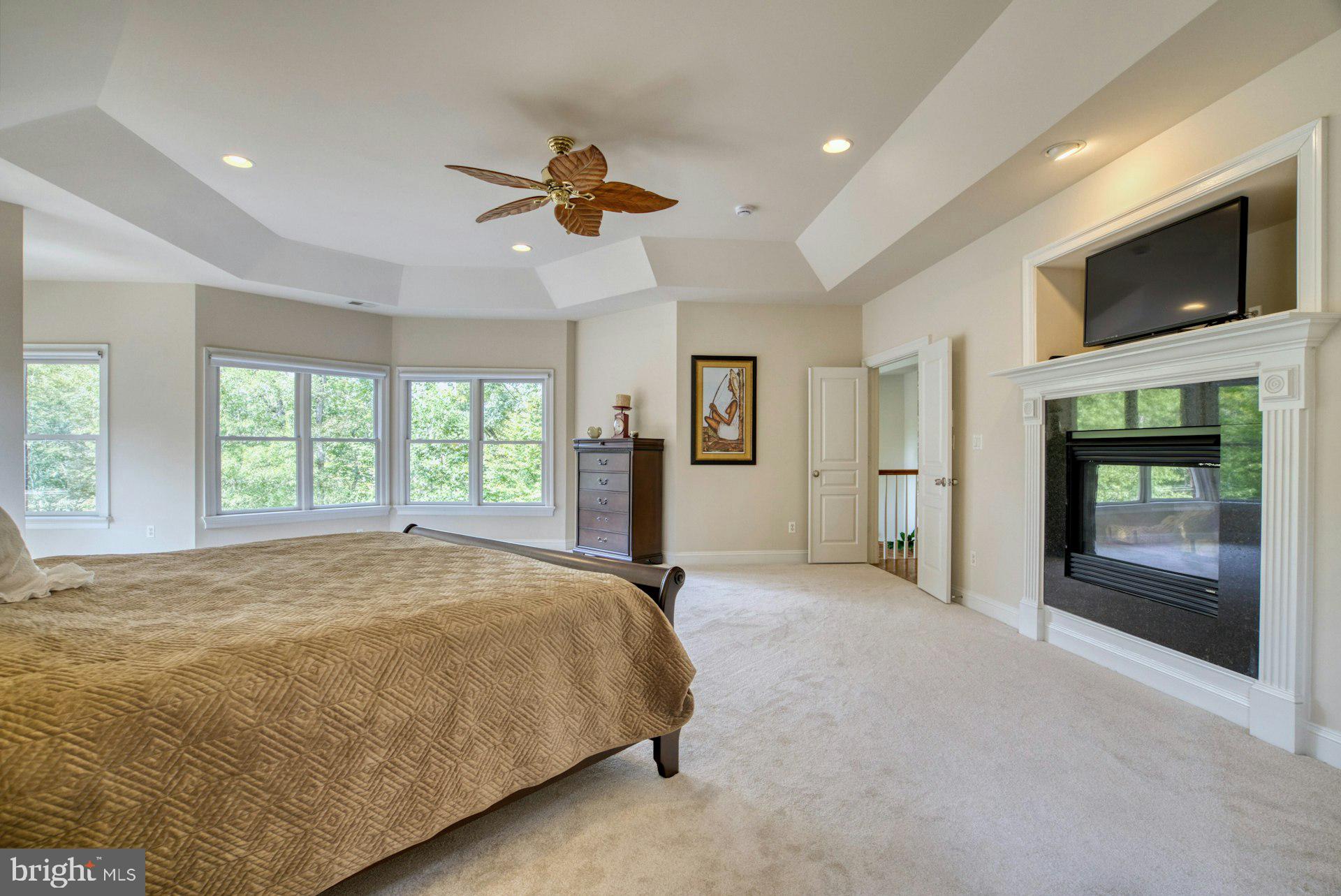 10300 Hampton Road Fairfax Station, VA 22039 - Photo 39 of 89 a bed room with a bed a television and fireplace