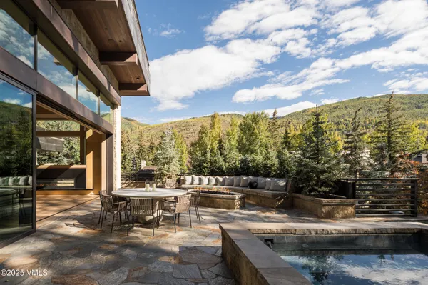 a backyard of a house with lots of green space