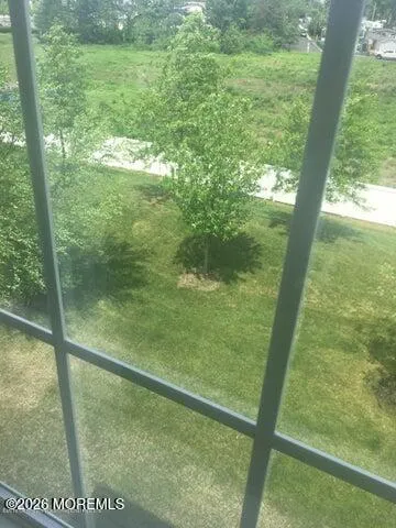 a view of a glass door