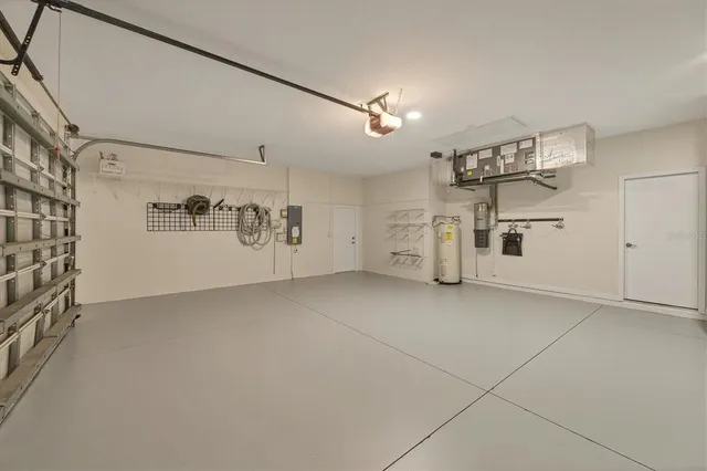 a view of a storage & utility room with a garage
