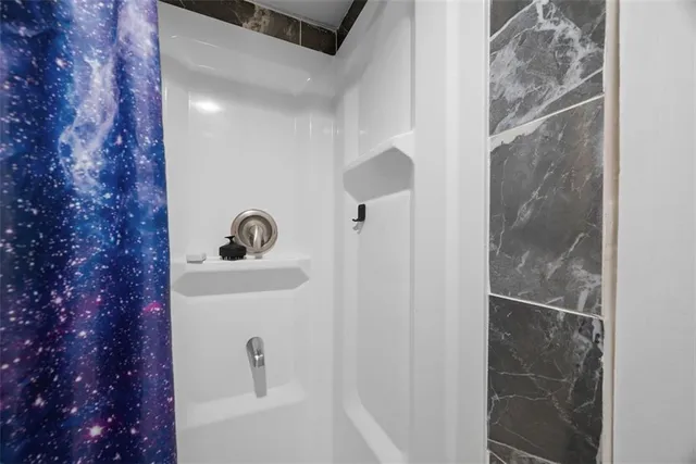 a bathroom with a shower