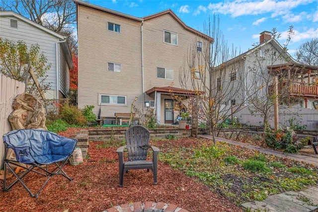 a front view of a house with patio