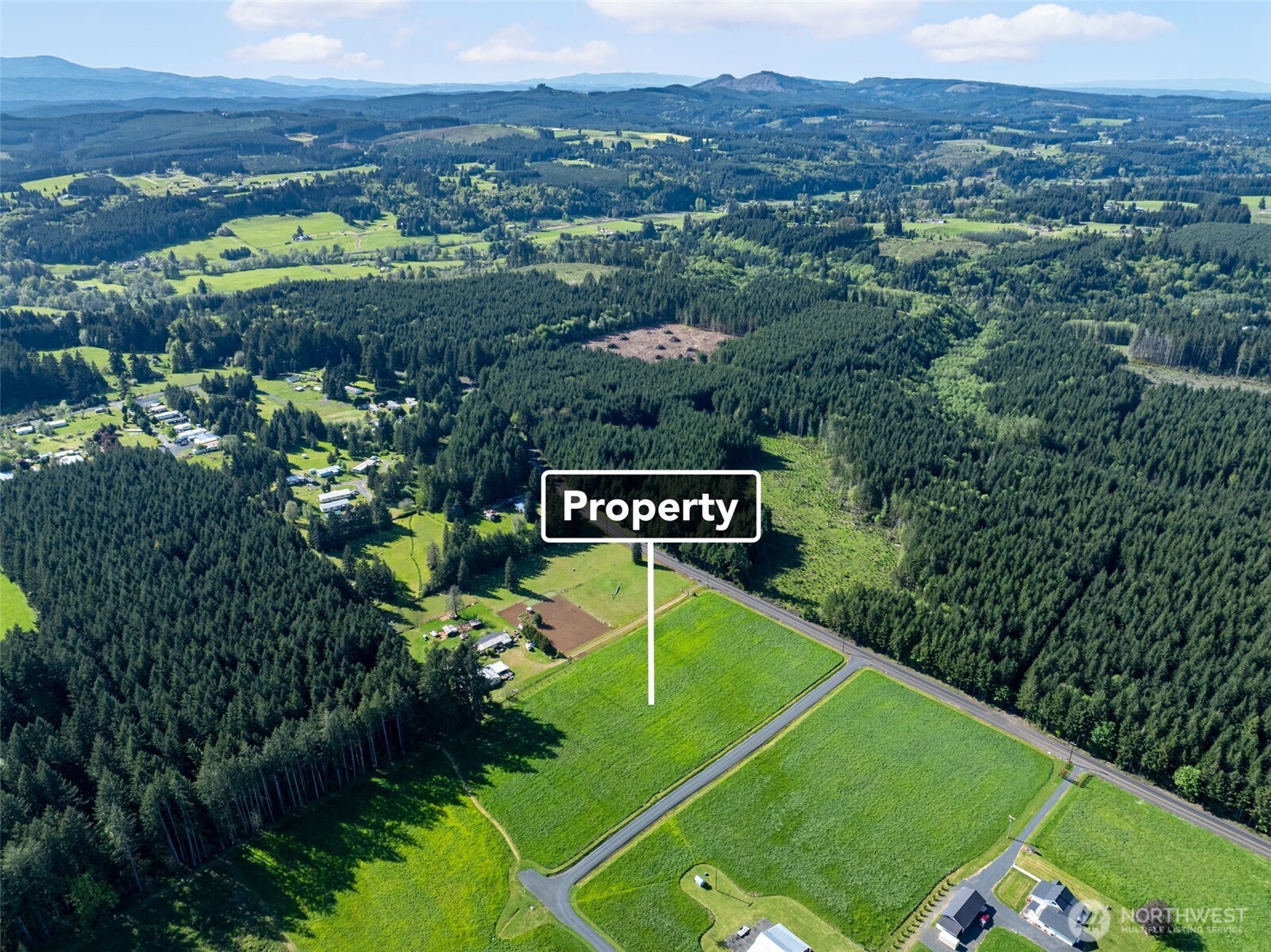 0 McGlaughlin Road, Unit 1) Winlock, WA 98596 - Photo 5 of 12 an aerial view of a golf course with trees in the background