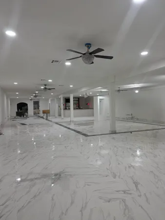 a view of a dining area with furniture