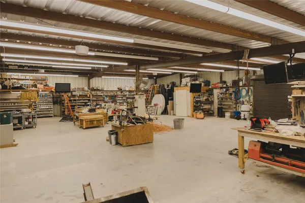 a room with gym equipment