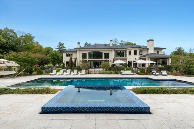 front view of a house with a patio