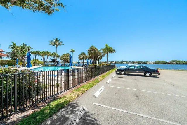 a view of a swimming pool and outdoor space