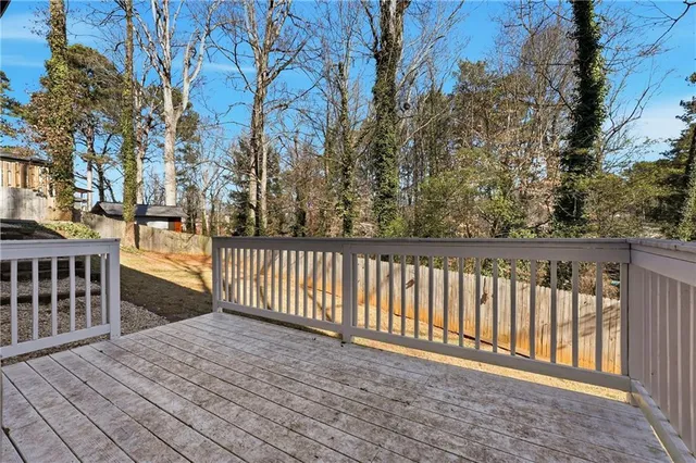 a view of a black and white house