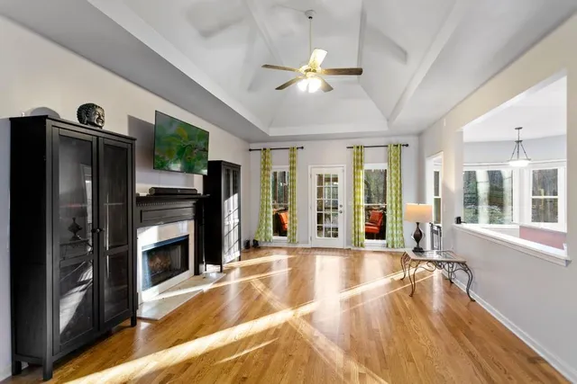a view of a kitchen with a stove cabinets and a refrigerator