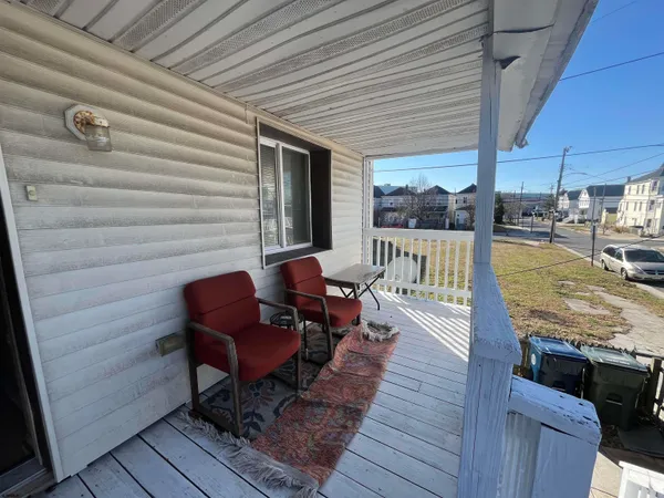 a view of a chairs on the deck