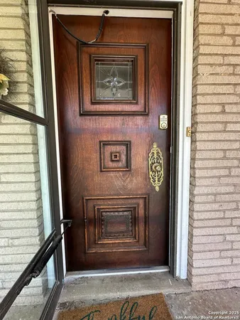 a view of a door of the house