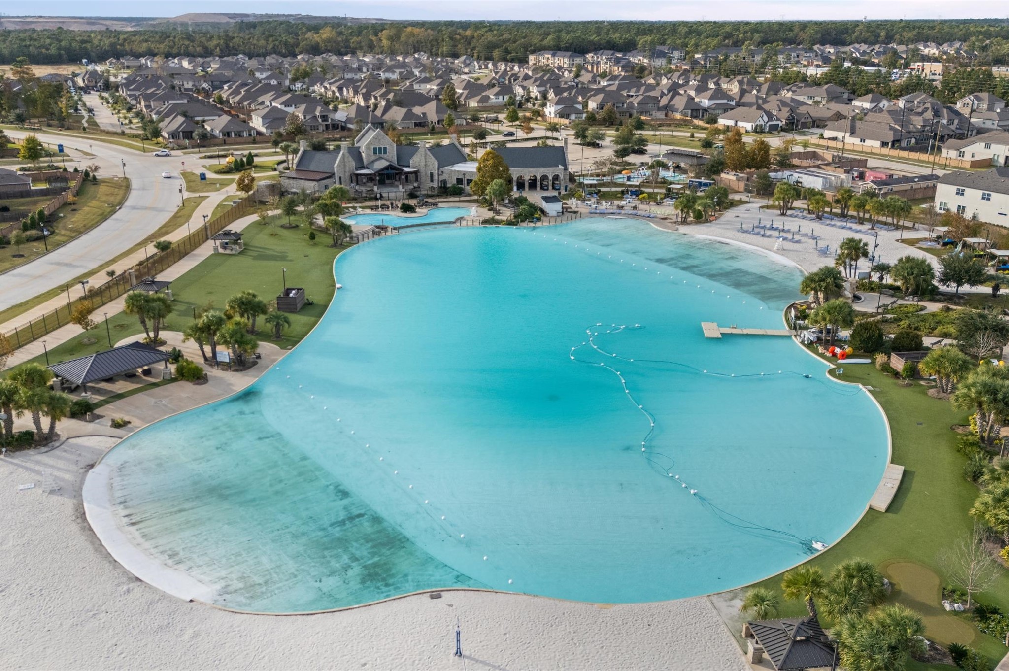 15207 Lake Erie Drive Humble, TX 77396 - Photo 34 of 37 an aerial view of a house with a swimming pool