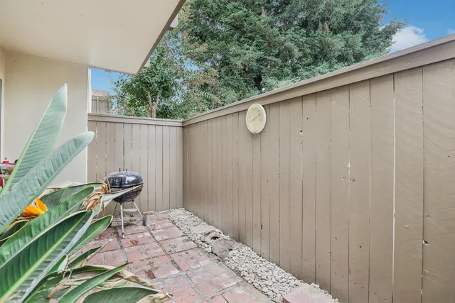 a view of an outdoor space with seating area