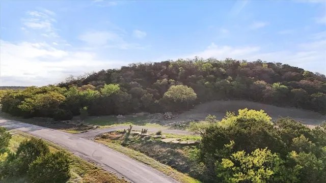 a view of a lake with a mountain