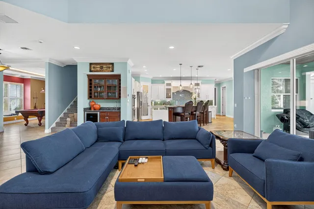 a living room with furniture and a couch
