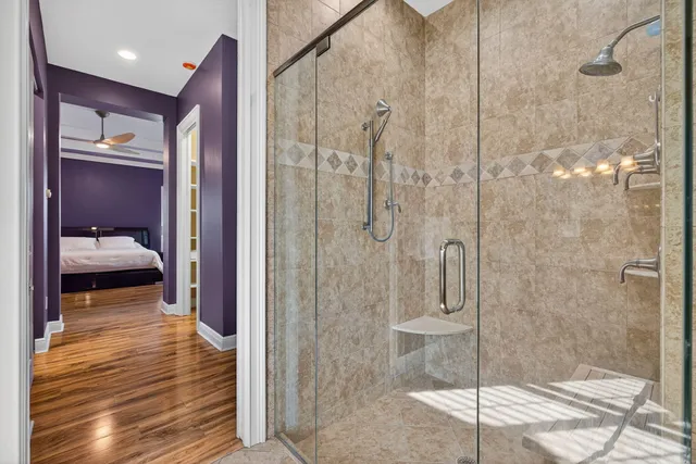 a bathroom with a shower