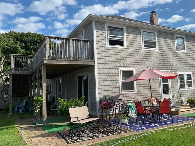 a view of a house with patio