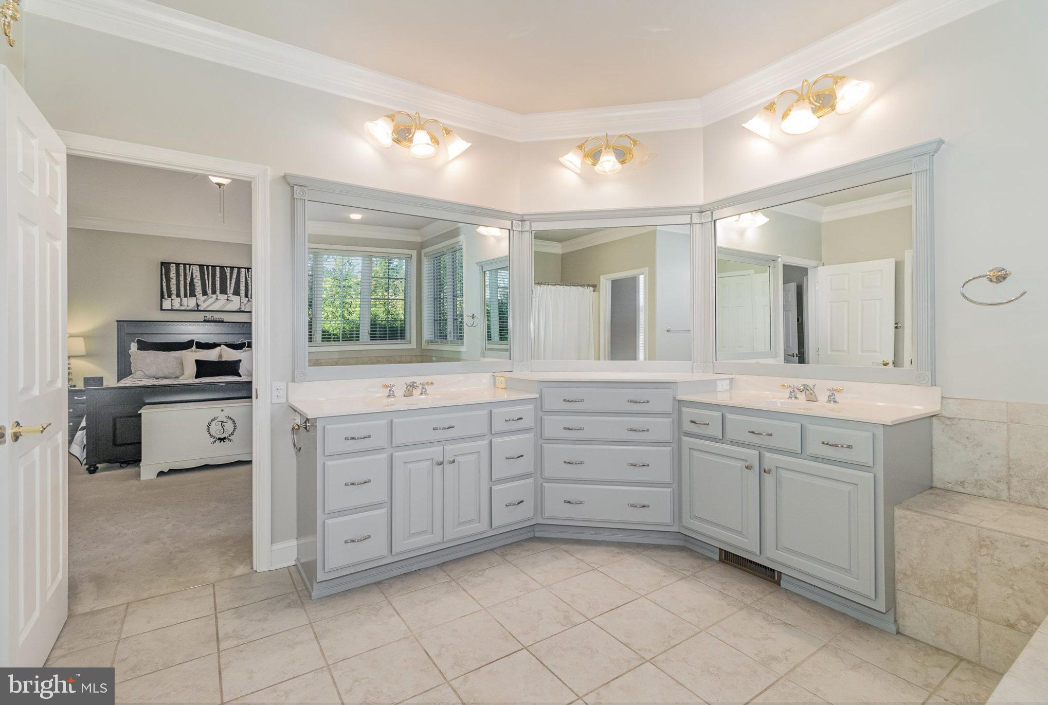 140 Madara Drive Hanover, PA 17331 - Photo 19 of 57 a spacious bathroom with a granite countertop sink mirror and cabinets