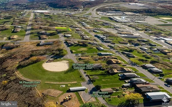 an aerial view of a city