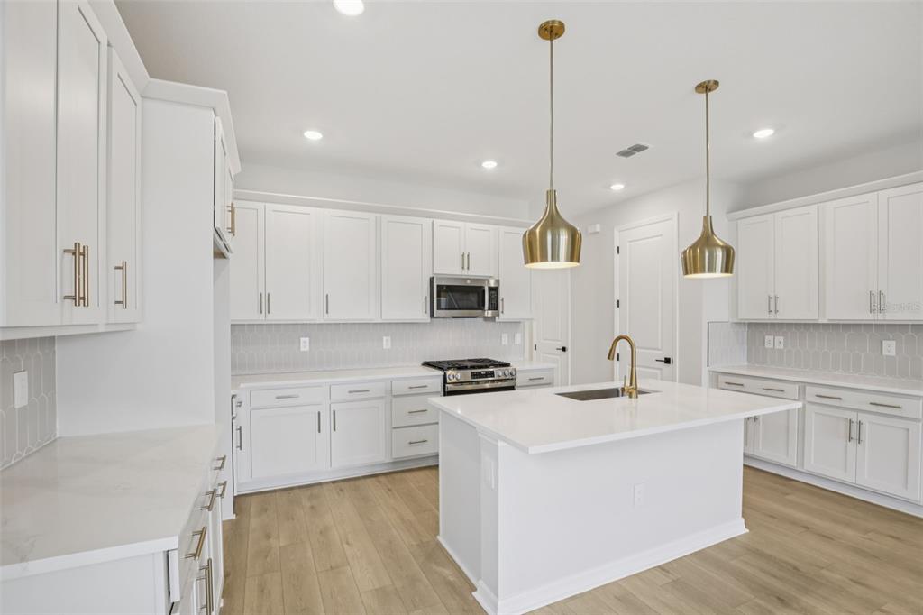 10167 Hidden Hammock Loop Parrish, FL 34221 - Photo 12 of 42 a kitchen with stainless steel appliances granite countertop a sink a stove and a refrigerator