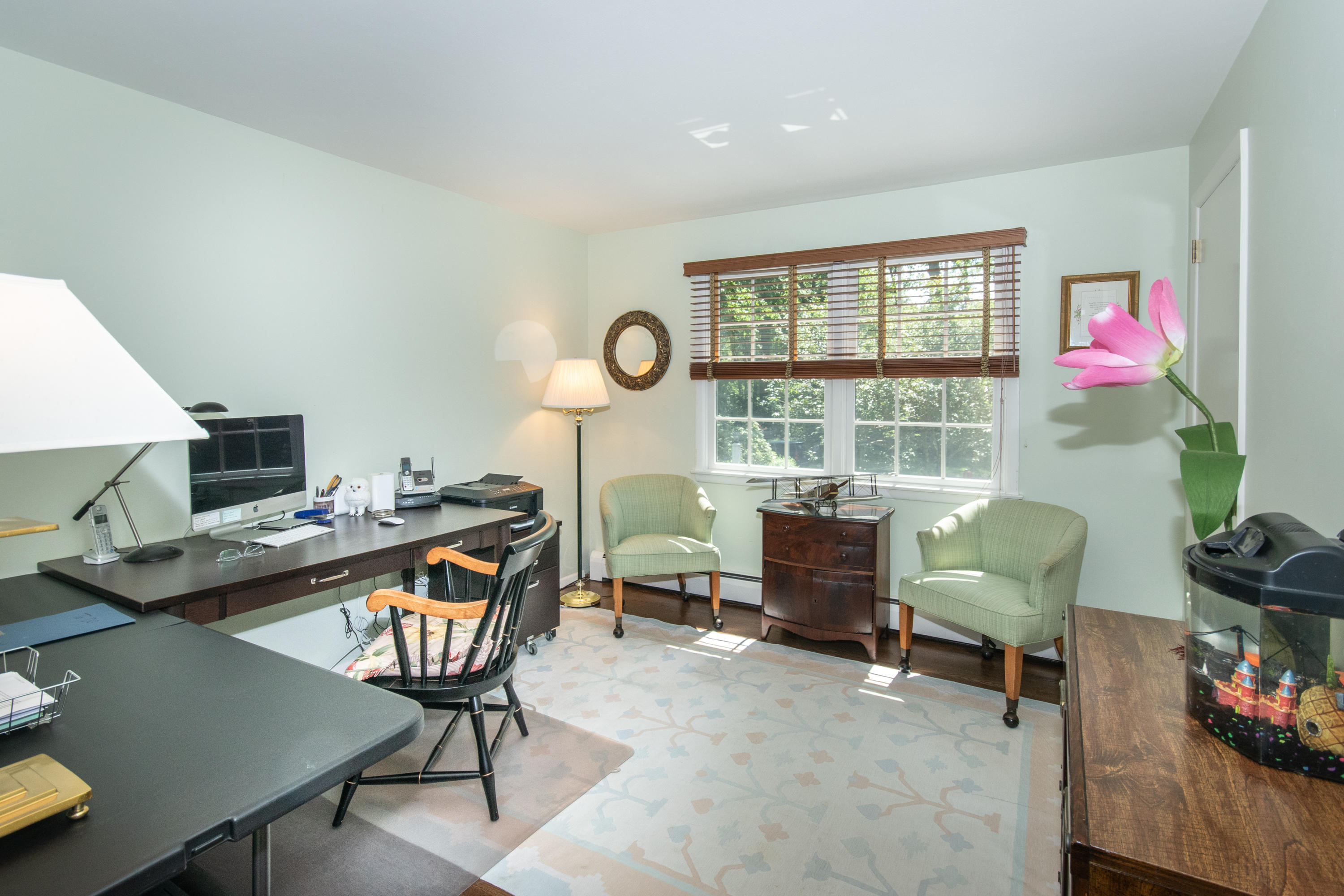 71 Rocky Brook Road New Canaan, CT 06840 - Photo 18 of 28 a workspace with furniture hardwood and a window