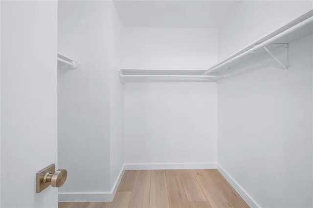 a view of small space with racks on the wall