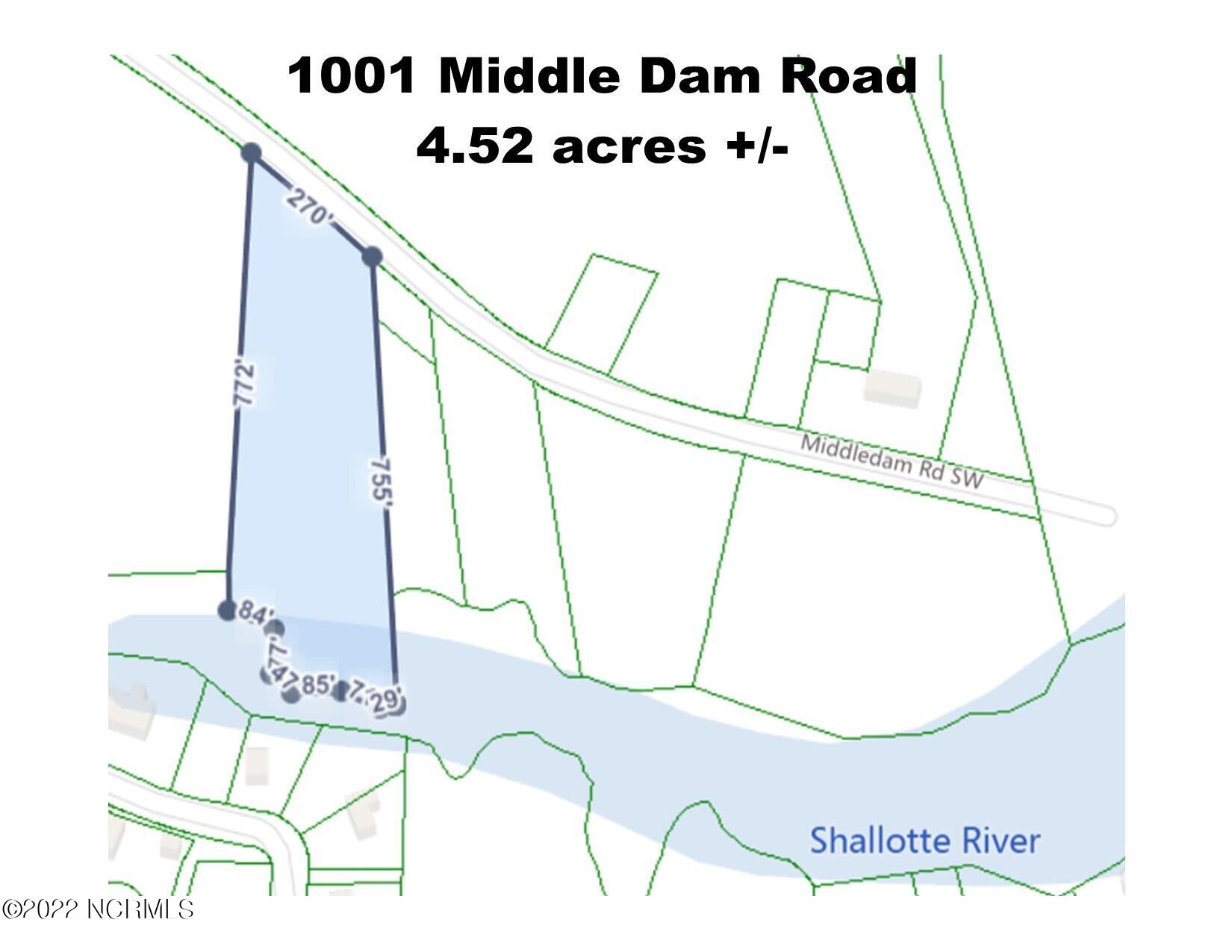 1001 Middle Dam Road Southwest Shallotte, NC 28470 - Photo 8 of 9 This doc reflects the dimensions according to the GIS. Buyer survey recommended.
