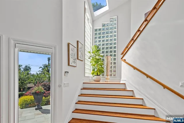 a view of a staircase and a staircase