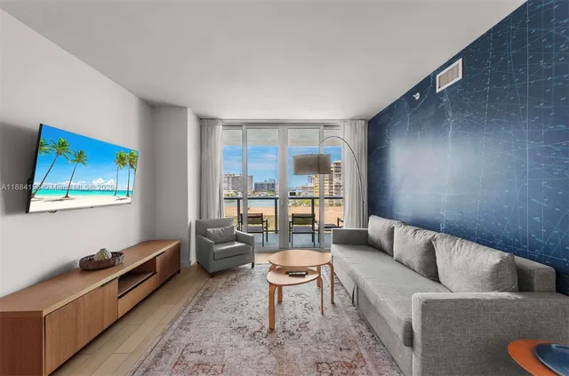 a living room with furniture and a couch