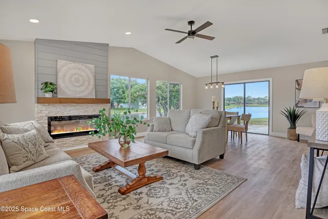 a living room with furniture and a couch
