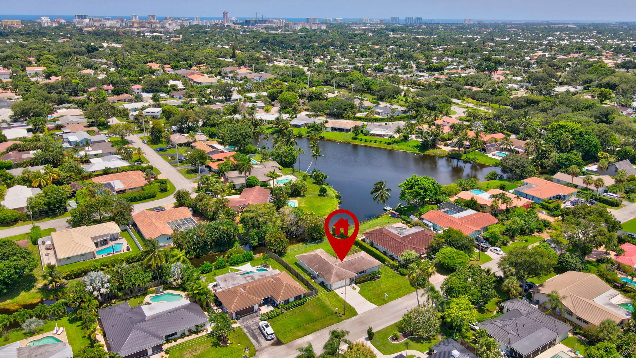 254 Northwest 11th Avenue Boca Raton, FL 33486 - Photo 59 of 66 an aerial view of residential houses with outdoor space and street view