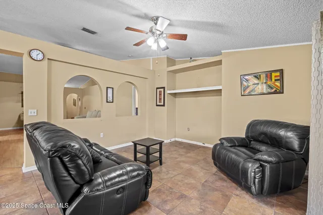 a living room with furniture