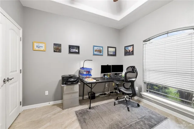 a view of a workspace with a window