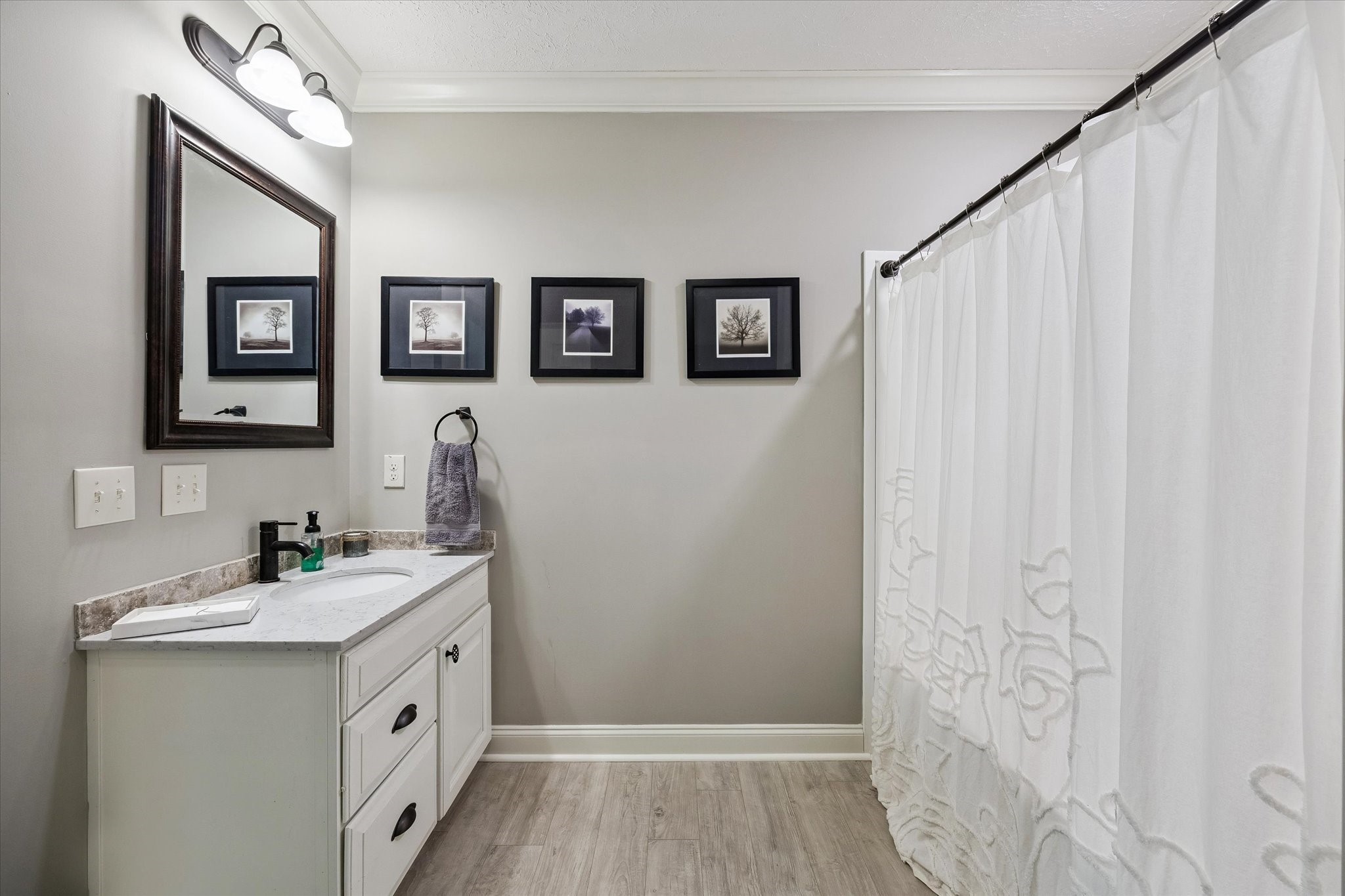15946 Farm To Market Road 1094 Cat Spring, TX 78933 - Photo 24 of 50 a bathroom with a sink mirror and a shower