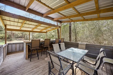 a view of an outdoor space with seating area