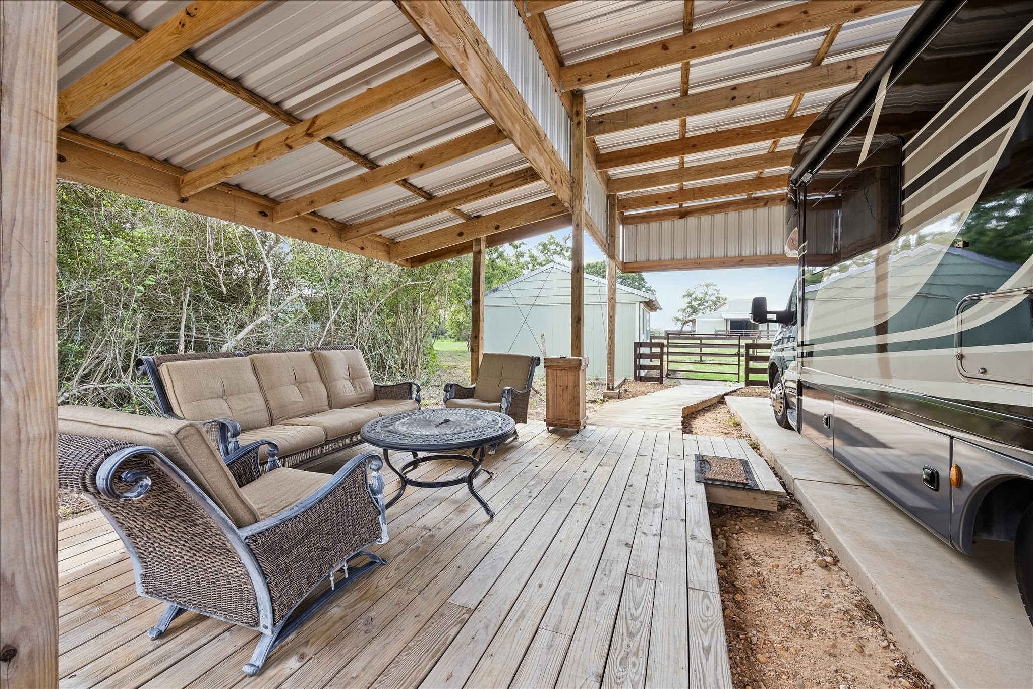 15946 Farm To Market Road 1094 Cat Spring, TX 78933 - Photo 49 of 50 a building outdoor space with patio furniture