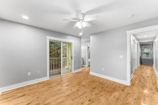 a view of a lush green field